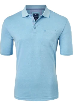 Redmond regular fit poloshirt, lichtblauw melange