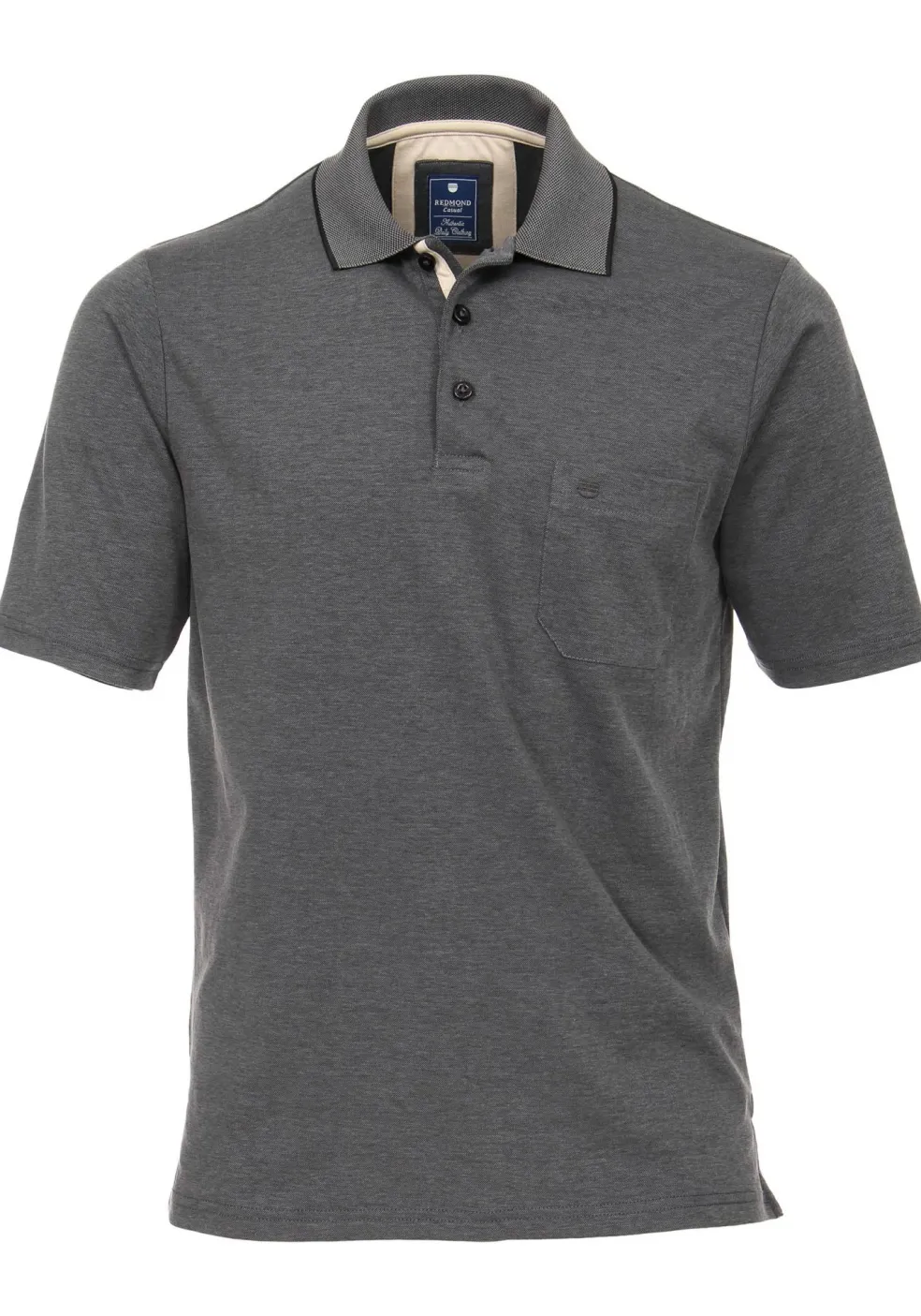 Redmond regular fit poloshirt, antraciet melange