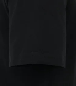 Redmond regular fit T-shirt, korte mouw O-hals met knoopsluiting, zwart