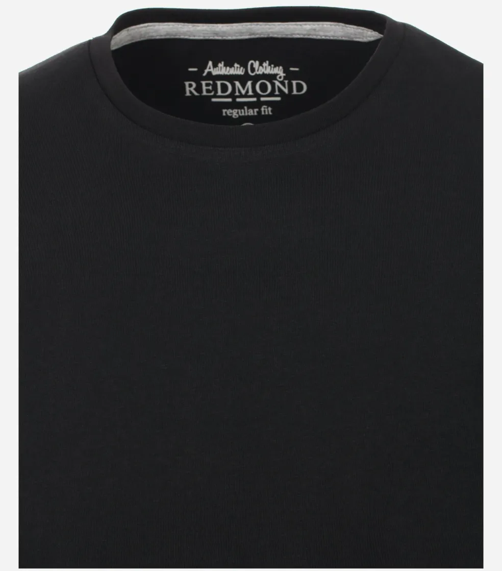 Redmond regular fit T-shirt, korte mouw O-hals, zwart