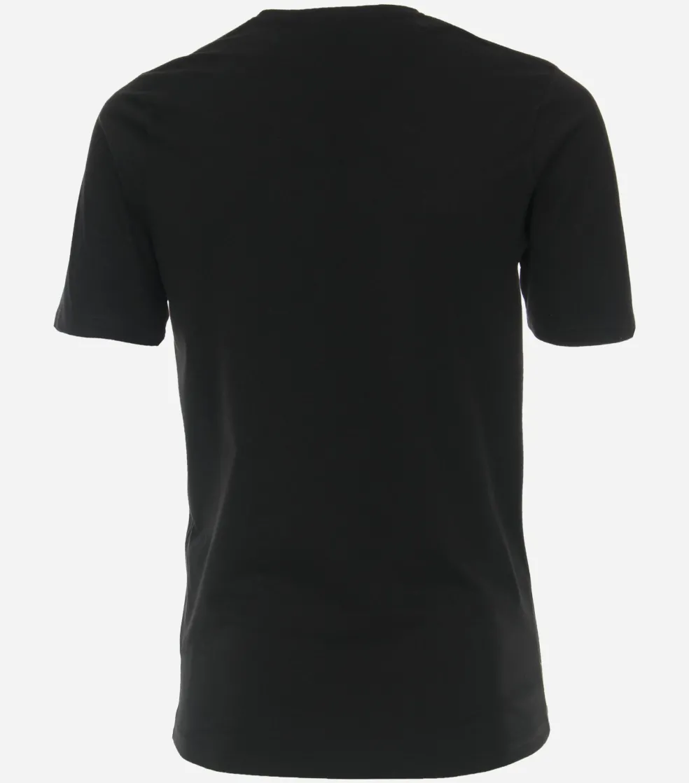 Redmond regular fit T-shirt, korte mouw V-hals, zwart