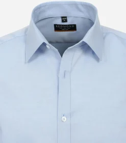 Redmond slim fit overhemd, popeline, blauw