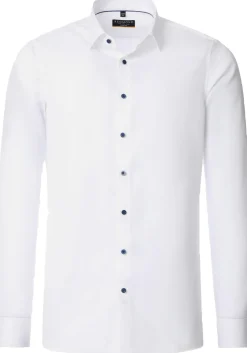 Redmond slim fit overhemd, popeline, wit