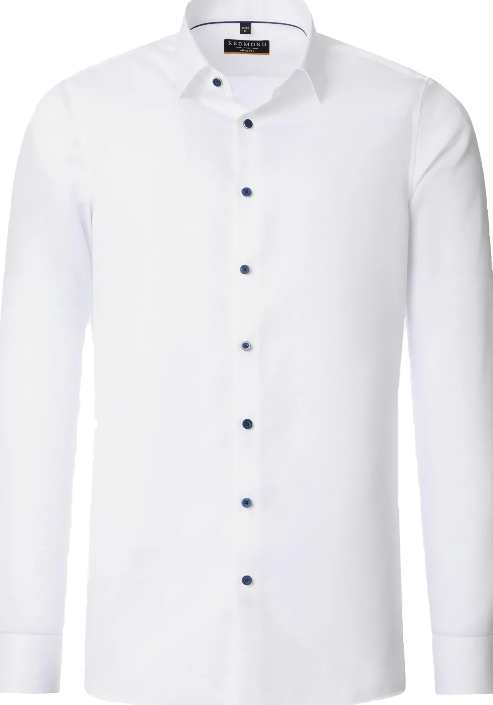 Redmond slim fit overhemd, popeline, wit
