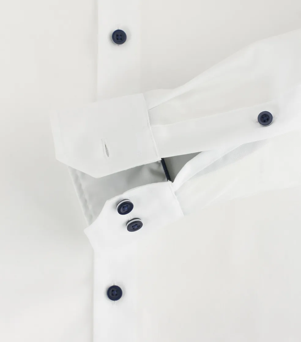Redmond slim fit overhemd, popeline, wit