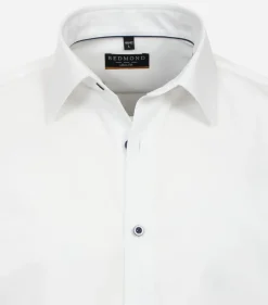 Redmond slim fit overhemd, popeline, wit