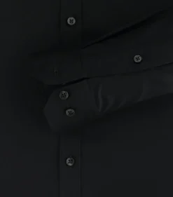 Redmond slim fit overhemd, popeline, zwart