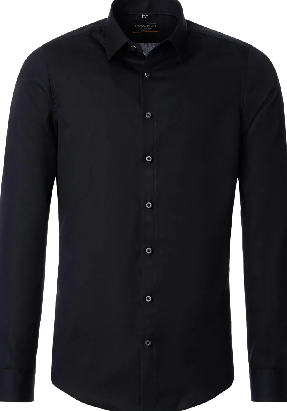 Redmond slim fit overhemd, popeline, zwart