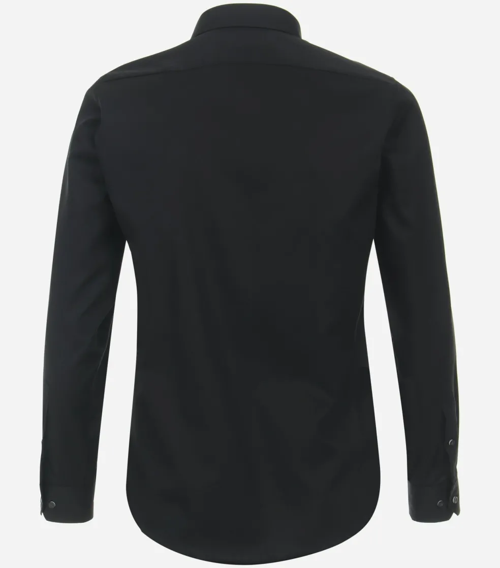 Redmond slim fit overhemd, popeline, zwart