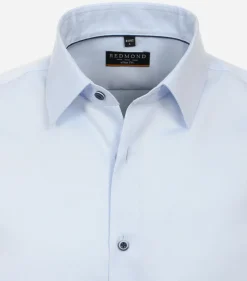 Redmond slim fit overhemd, popeline, blauw