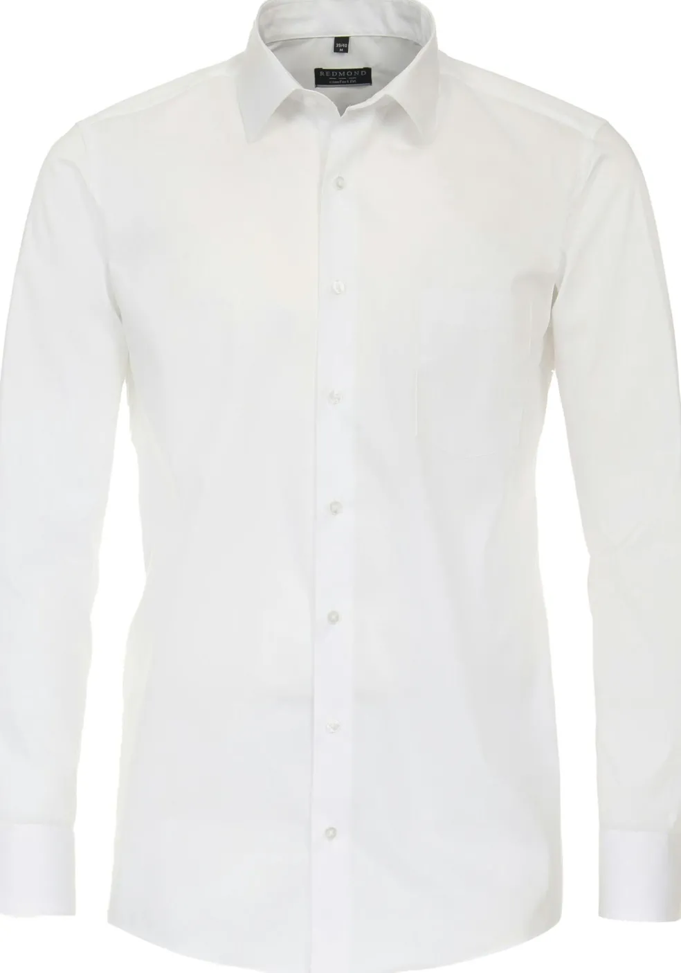 Redmond slim fit overhemd, popeline, wit
