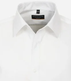 Redmond slim fit overhemd, popeline, wit