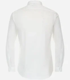 Redmond slim fit overhemd, popeline, wit