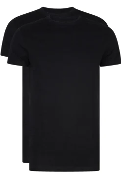 RJ Bodywear Everyday Amsterdam T-shirts (2-pack), heren T-shirts O-hals breed, zwart