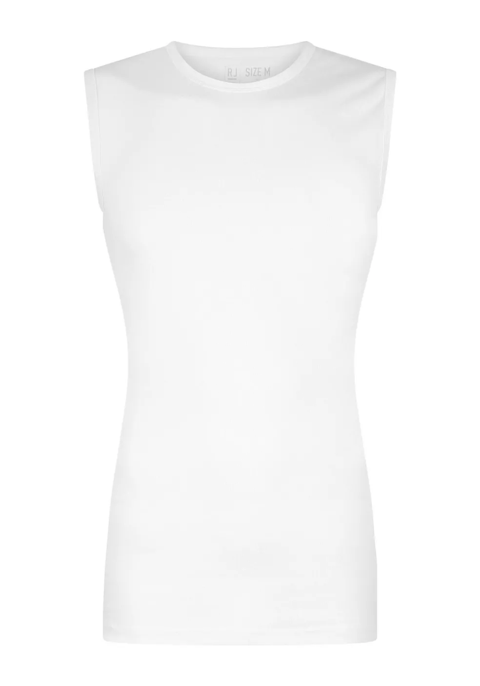 RJ Bodywear Everyday Assen shirts (2-pack), heren rib T-shirts mouwloos met O-hals, wit