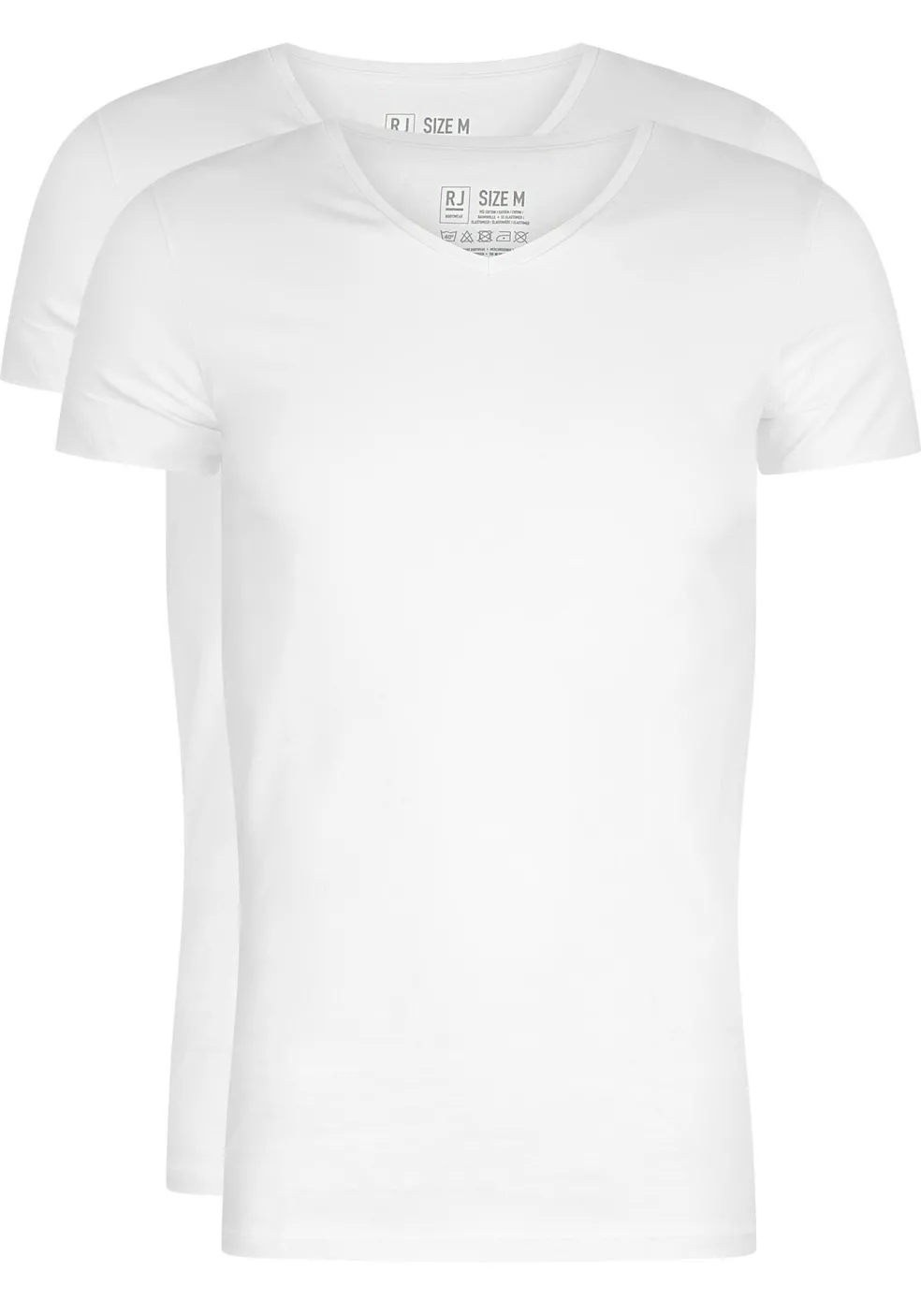 RJ Bodywear Everyday Den Bosch T-shirts (2-pack), heren stretch T-shirts V-hals, wit