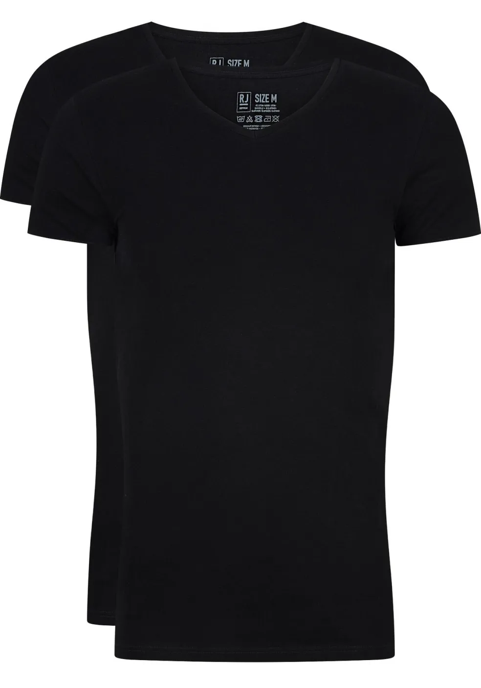 RJ Bodywear Everyday Den Bosch T-shirts (2-pack), heren stretch T-shirts V-hals, zwart