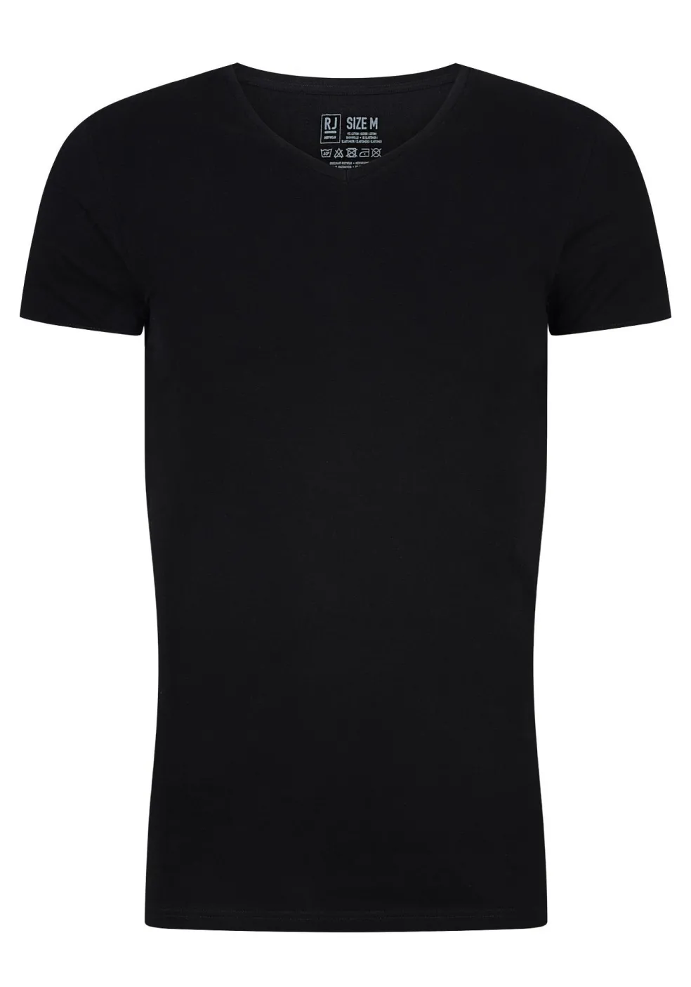 RJ Bodywear Everyday Den Bosch T-shirts (2-pack), heren stretch T-shirts V-hals, zwart
