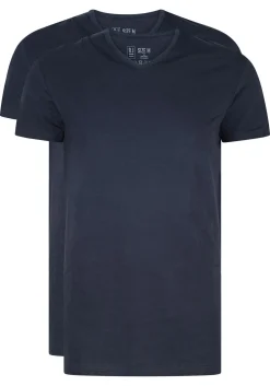 RJ Bodywear Everyday Gouda T-shirts (2-pack), heren T-shirts V-hals smal, donkerblauw