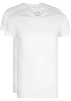 RJ Bodywear Everyday Gouda T-shirts (2-pack), heren T-shirts V-hals smal, wit