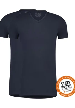 RJ Bodywear Everyday Venlo T-shirt (2-pack), heren T-shirt met V-hals, donkerblauw