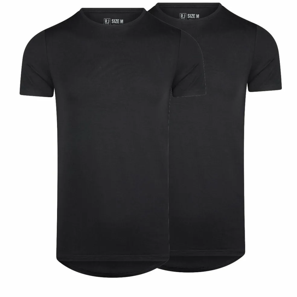 RJ Bodywear Good Life Lisbon T-shirt (2-pack), heren T-shirt met O-hals, zwart