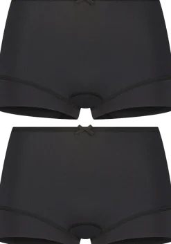 RJ Bodywear Pure Color dames extra comfort short (2-pack), zwart