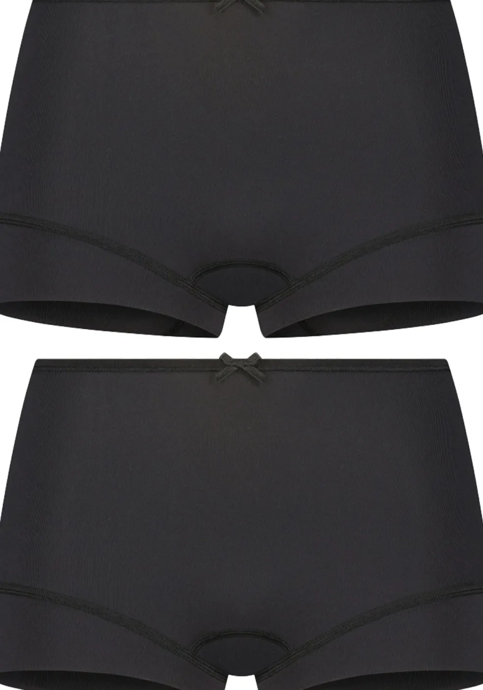RJ Bodywear Pure Color dames extra comfort short (2-pack), zwart