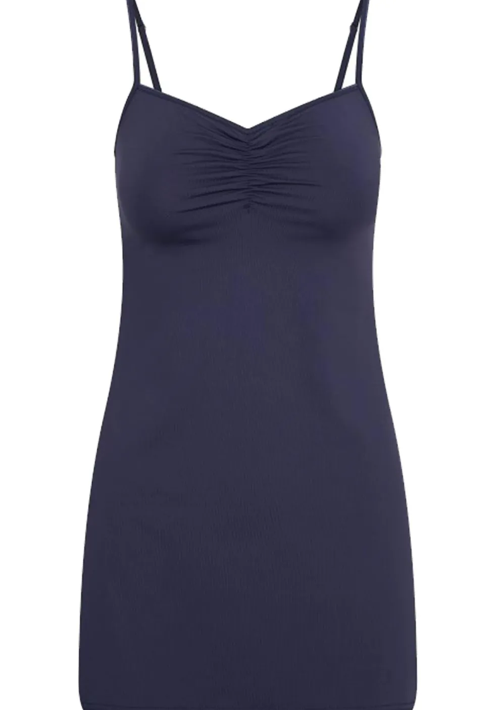 RJ Bodywear Pure Color dames jurk (1-pack), onderjurk met verstelbare bandjes, donkerblauw