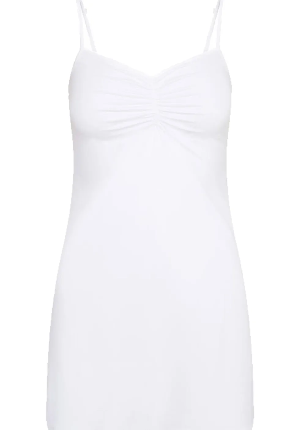 RJ Bodywear Pure Color dames jurk (1-pack), onderjurk met verstelbare bandjes, wit