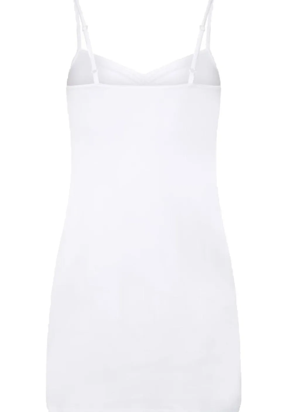 RJ Bodywear Pure Color dames jurk (1-pack), onderjurk met verstelbare bandjes, wit