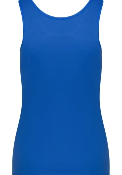 RJ Bodywear Pure Color dames top (1-pack), hemdje met brede banden, blauw
