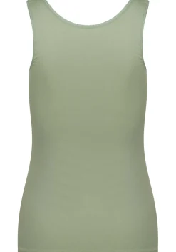 RJ Bodywear Pure Color dames top (1-pack), hemdje met brede banden, olijf