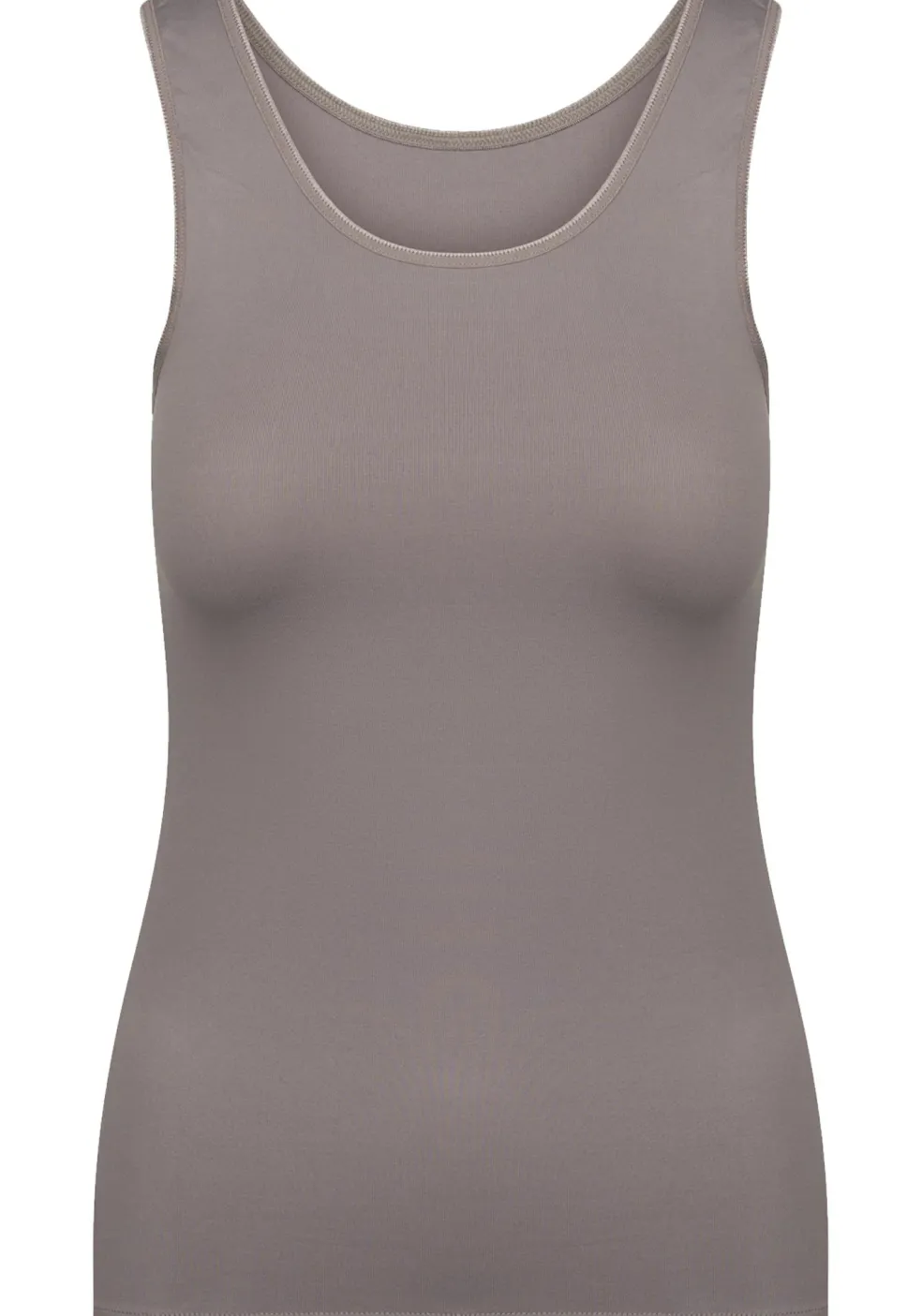 RJ Bodywear Pure Color dames top (1-pack), hemdje met brede banden, taupe