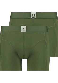 RJ Bodywear Pure Color Jort boxer (2-pack), heren boxer lang, donkergroen