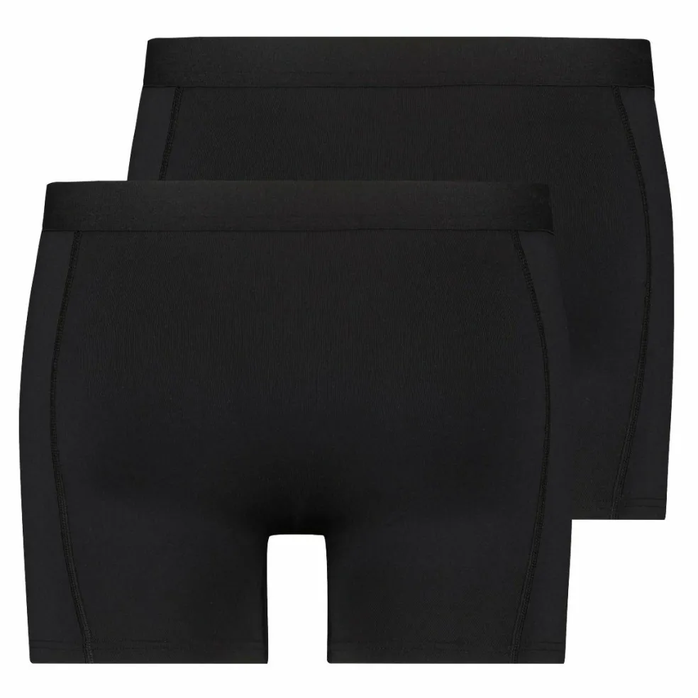 RJ Bodywear Pure Color Jort boxer (2-pack), heren boxer lang, zwart