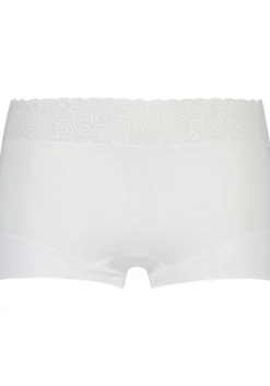 RJ Bodywear Pure Color Kant dames short, wit