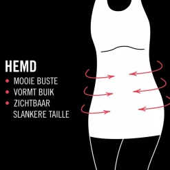 RJ Bodywear Pure Color Shape dames shape hemd (1-pack), zwart