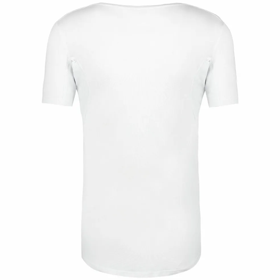 RJ Bodywear Sweatproof T-shirt (1-pack), heren T-shirt met anti zweet oksels, V-hals, wit