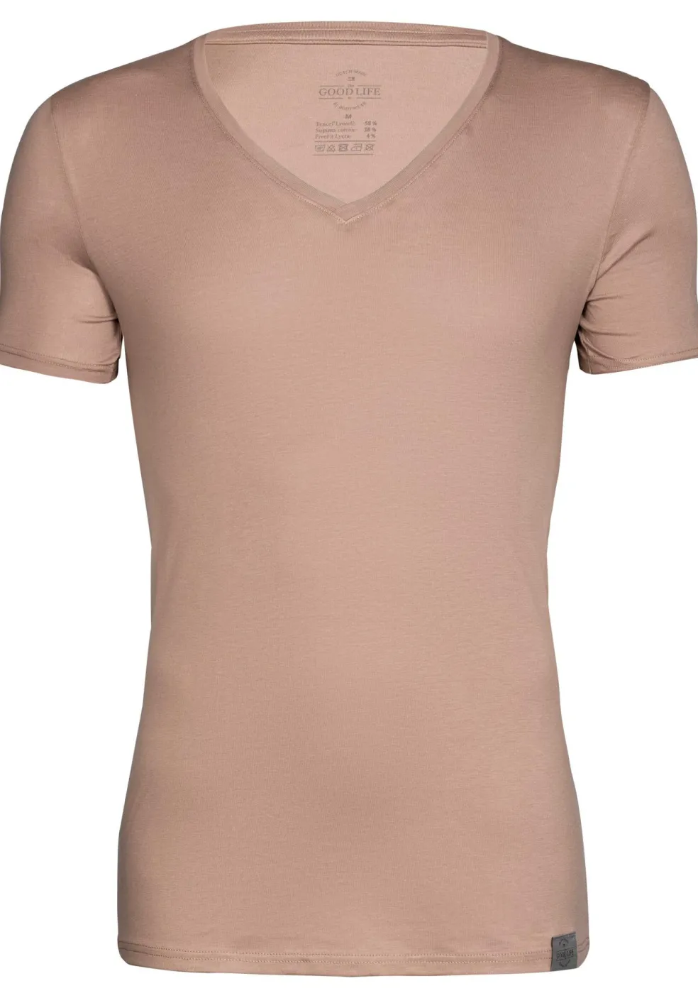 RJ Bodywear The Good Life T-shirts (2-pack), slim fit heren T-shirts diepe V-hals, huidskleur