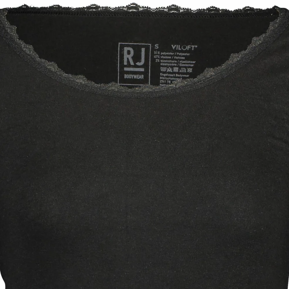 RJ Bodywear Thermo dames T-shirt kant (1-pack), zwart