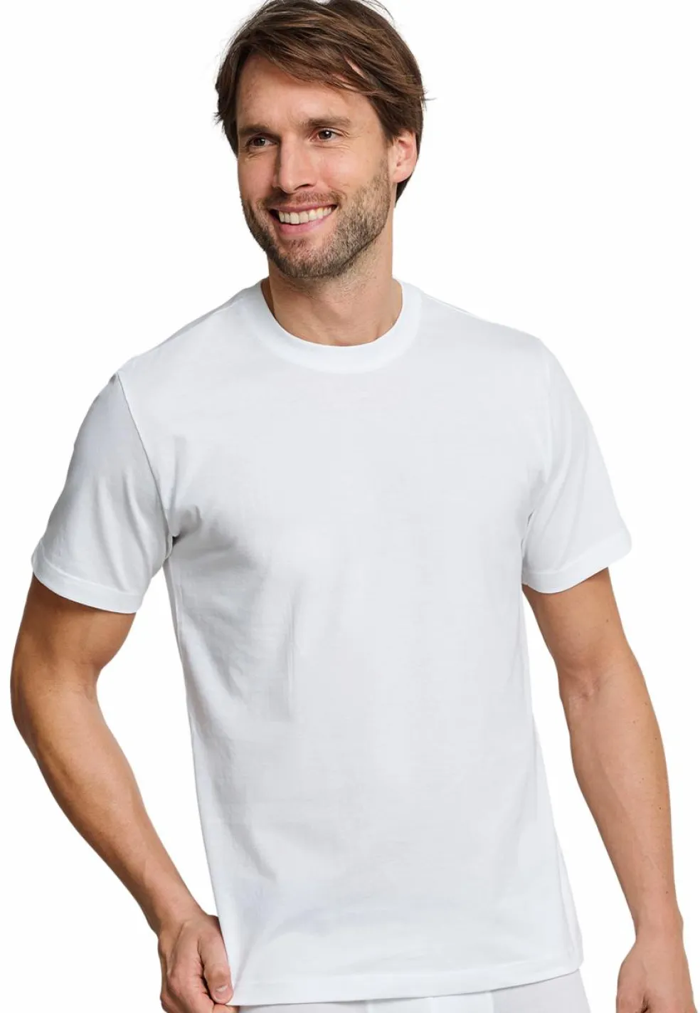 SCHIESSER American T-shirt (2-pack), heren shirt korte mouw wit