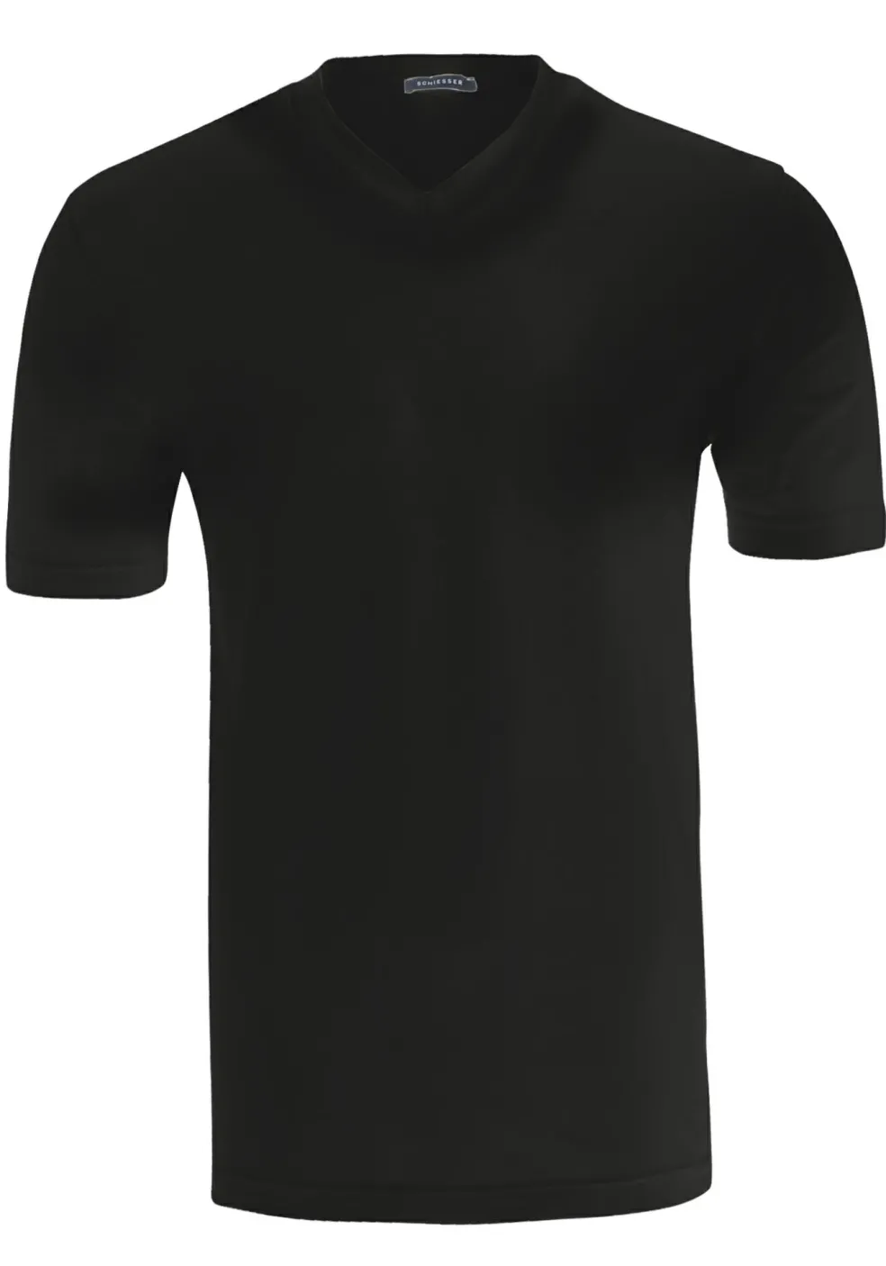 SCHIESSER American T-shirts (2-pack), V-hals, zwart