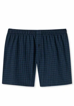 SCHIESSER Cotton Casuals boxer (1-pack), heren boxershort jersey donkerblauw geruit