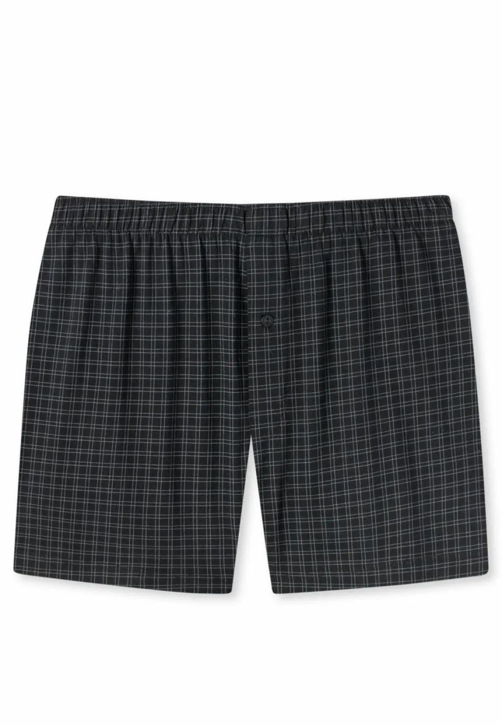 SCHIESSER Cotton Casuals boxer (1-pack), heren boxershorts jersey zwart geruit