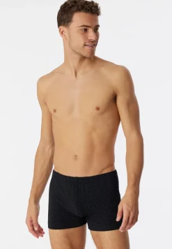 SCHIESSER Cotton Casuals boxer (1-pack), heren shorts zwart met patroon