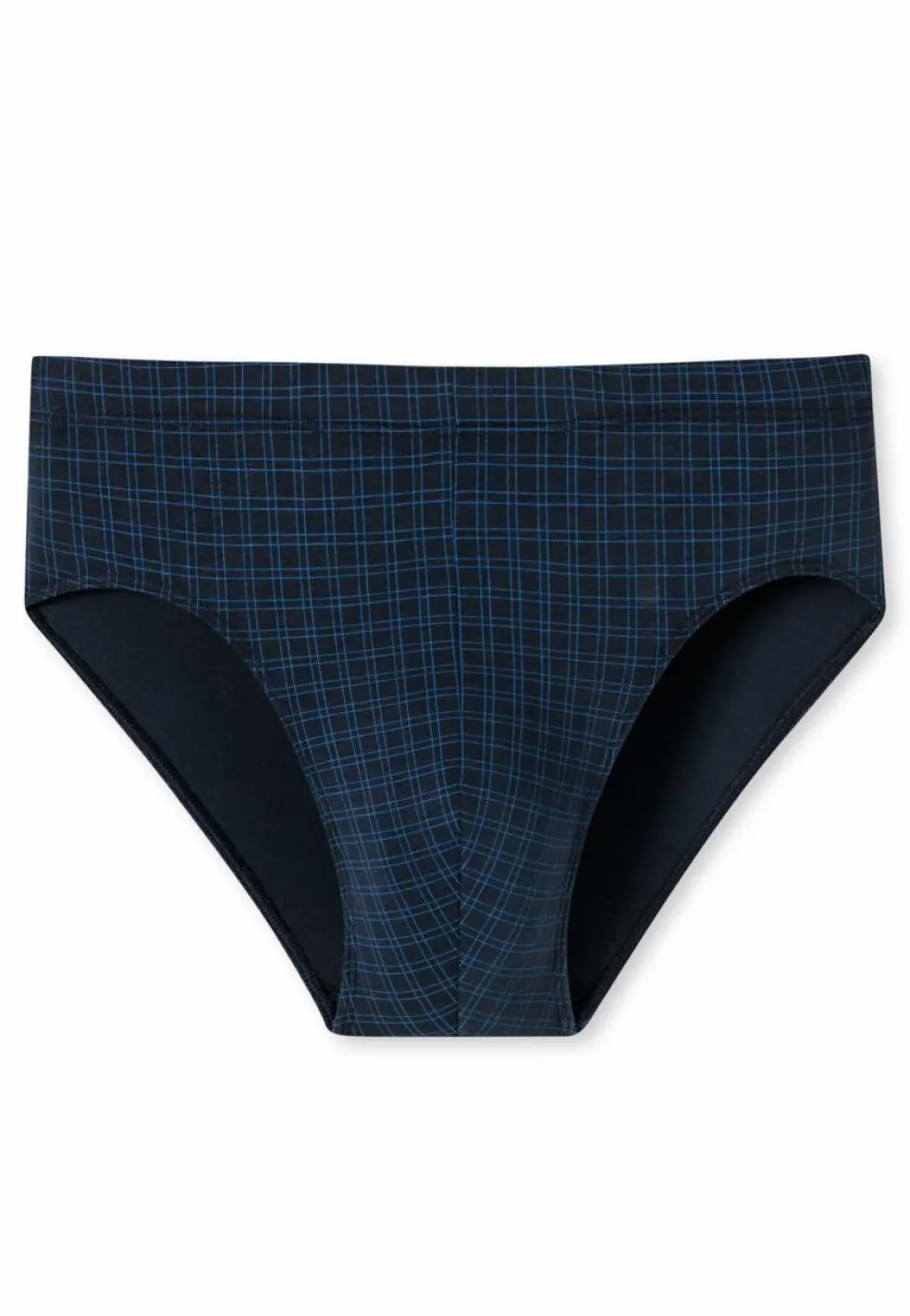 SCHIESSER Cotton Casuals slip (1-pack), heren minislip donkerblauw geruit