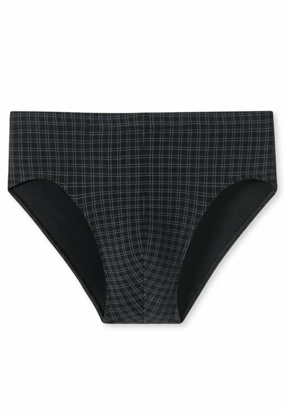 SCHIESSER Cotton Casuals slip (1-pack), heren minislip zwart geruit