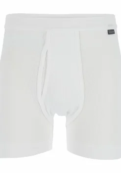SCHIESSER Cotton Essentials lange short (1-pack), Doppelripp met gulp, wit
