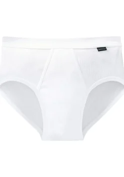 SCHIESSER Cotton Essentials sportslips (2-pack), Doppelripp met gulp, wit